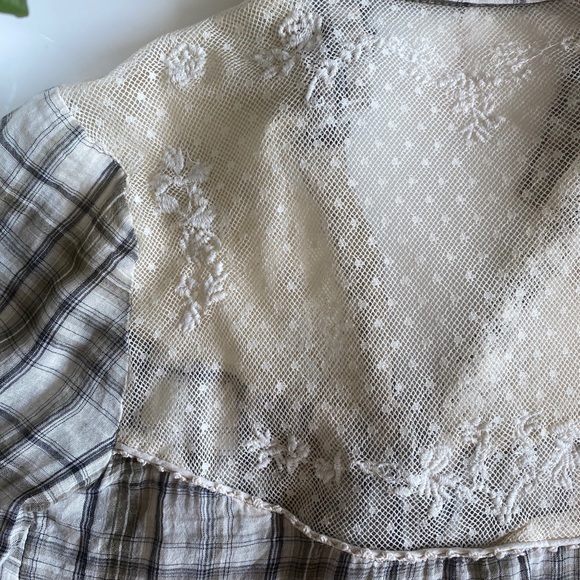 Free People Saddle Up Plaid Lace Yoke Shirt - Picture 14 of 16